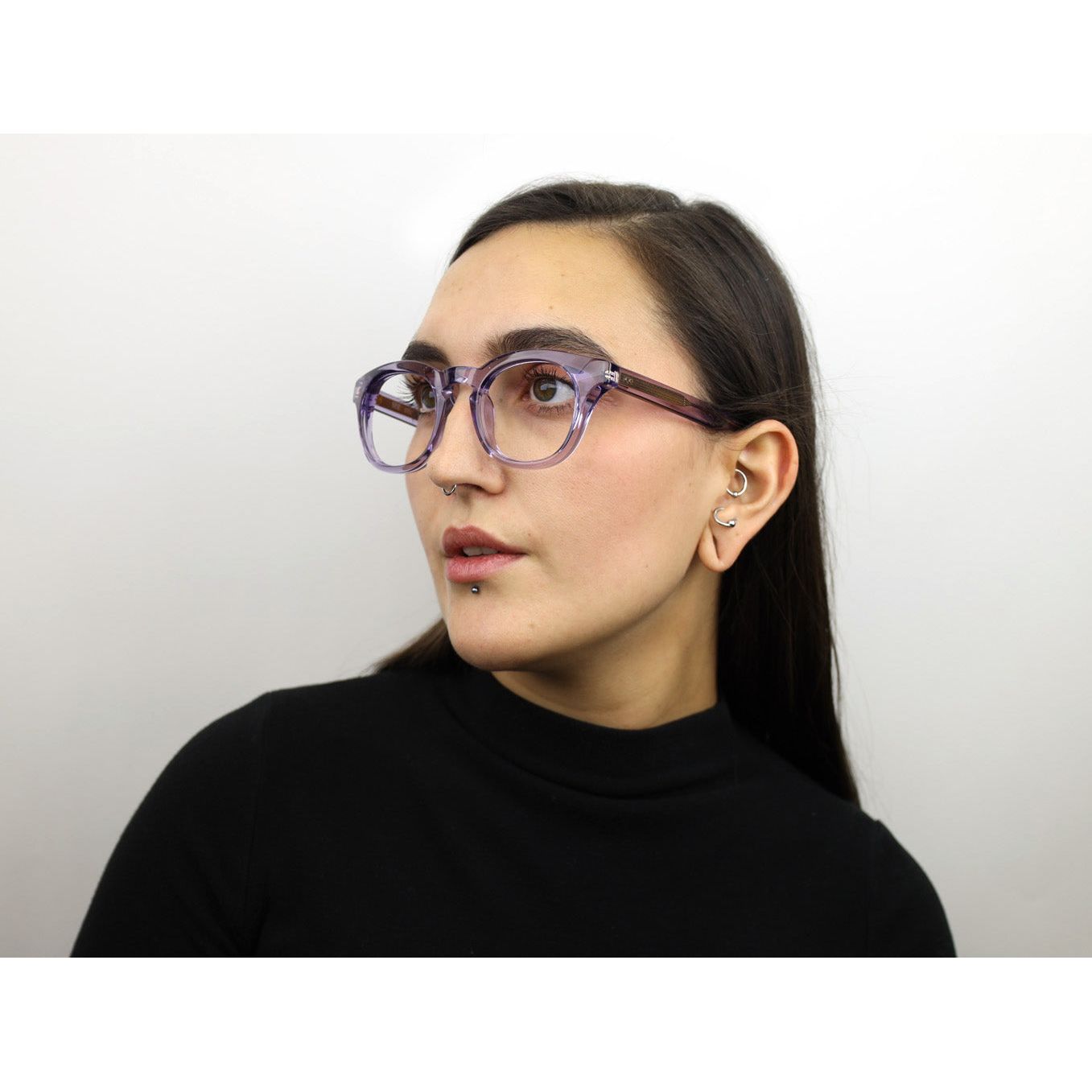 SEE 3352 Retro Acetate Eyeglasses Purple/Blue Wide Fit