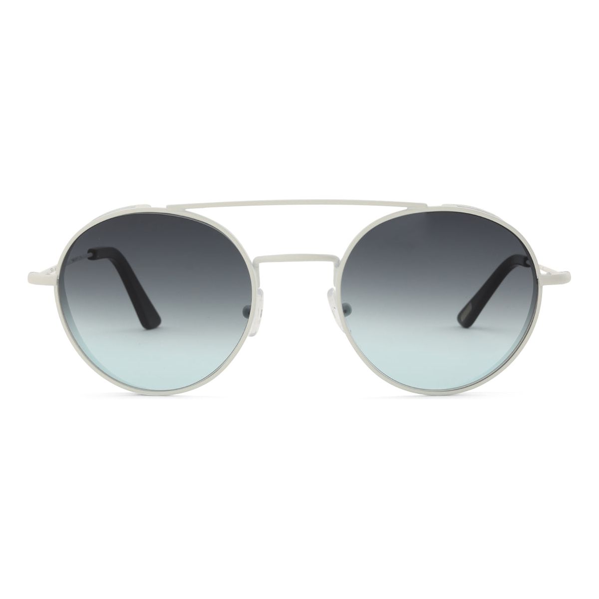 Funky Round See 6627 Sunglasses with Gradient Tint Lenses Matte White Grey Turquoise Gradient Lens