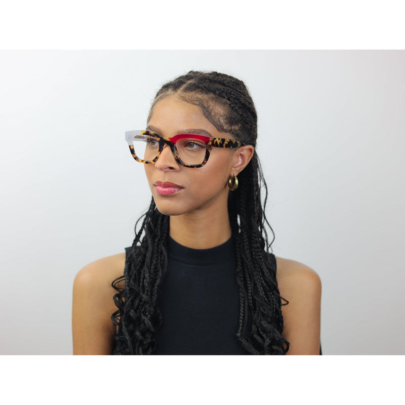 See 6076 Sexy Specs Wide Frames Color Blocked Eyeglasses