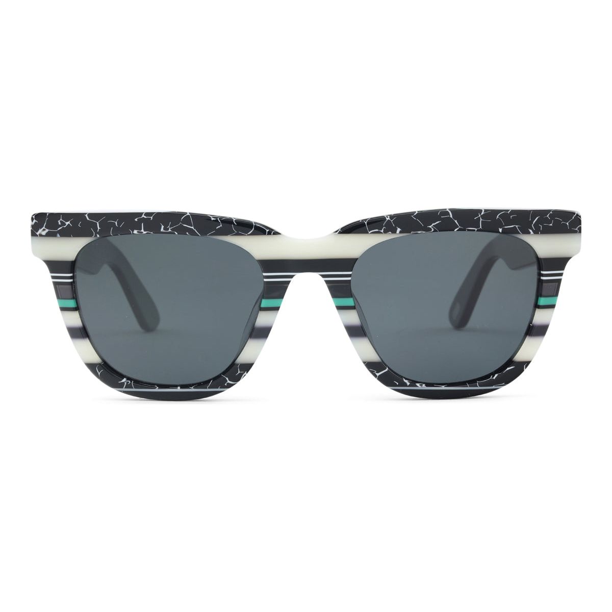 SEE 9822 POLAR: Striped Acetate Sunglasses, Polarized Lens