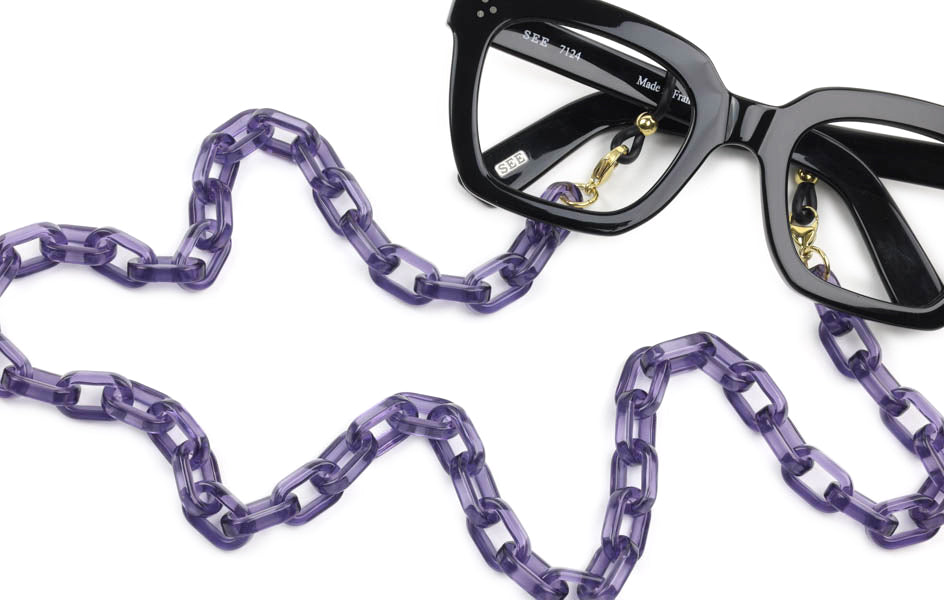 Acetate Eyeglass Chain - Rectangle Link.