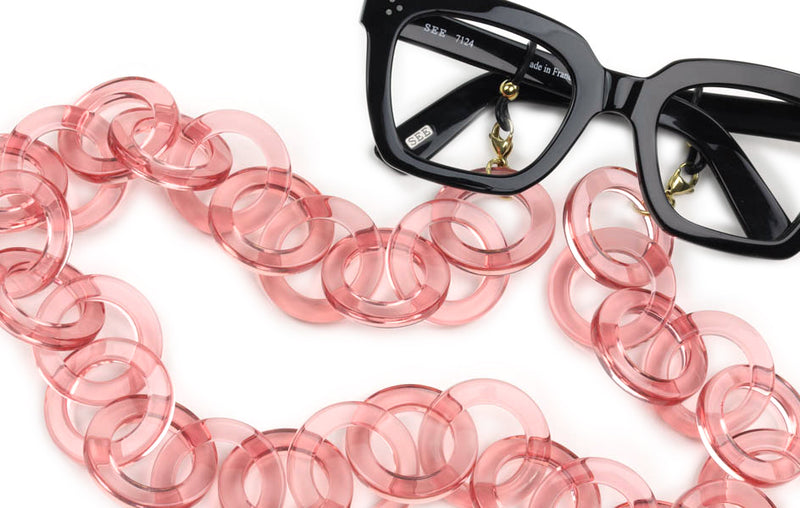 Pink Acrylic Chain Sunglasses